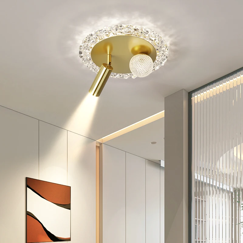 Modern led ceiling light D25 30CM black white gold mounted spotlight illumination lamp for corridor aisle balcony image 2