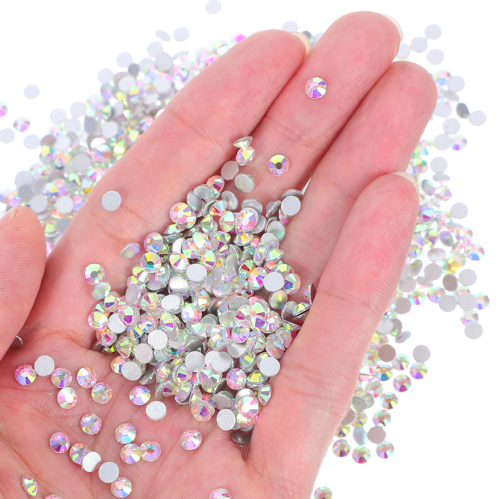 

1440Pcs Crystal Rhinestones 3.8-4.0mm Flatback Glass Round Gems for DIY Nail Art Craft Clothing Shoe Decoration Multi-Color
