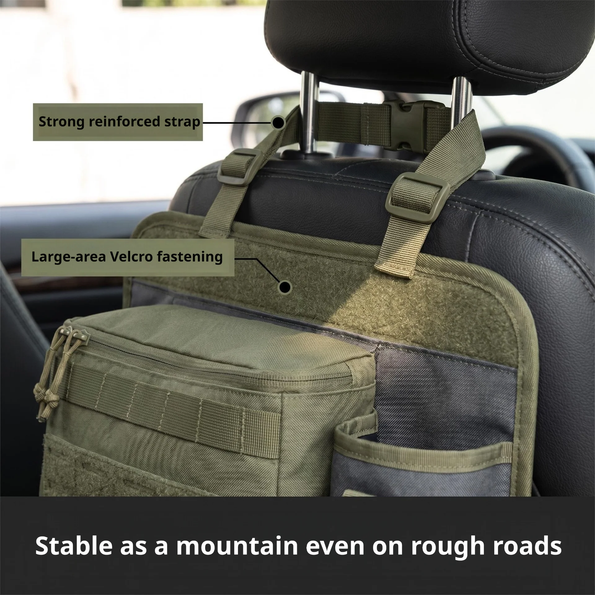 Taktische Aufbewahrungstasche für Auto-Rücksitze, Multifunktionaler Gepäck-Organizer und Aufbewahrungstasche, Hängende Rücksitztasche für Roadtrips – Detail 6