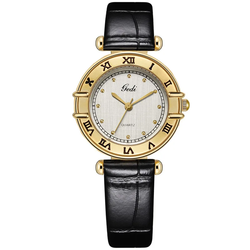 High End Antique Style Women's Watch Retro Roman Leather Strap Trend Dial Waterproof Female Fashion Quartz Clock Watches Gift