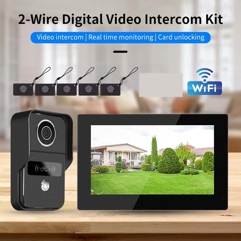 7 zoll 1080P Wifi 2-Draht Intercom Türklingel Video Intercom System Forhome Türsprechanlage Wifi Tuya Touch Monitor UNS Stecker