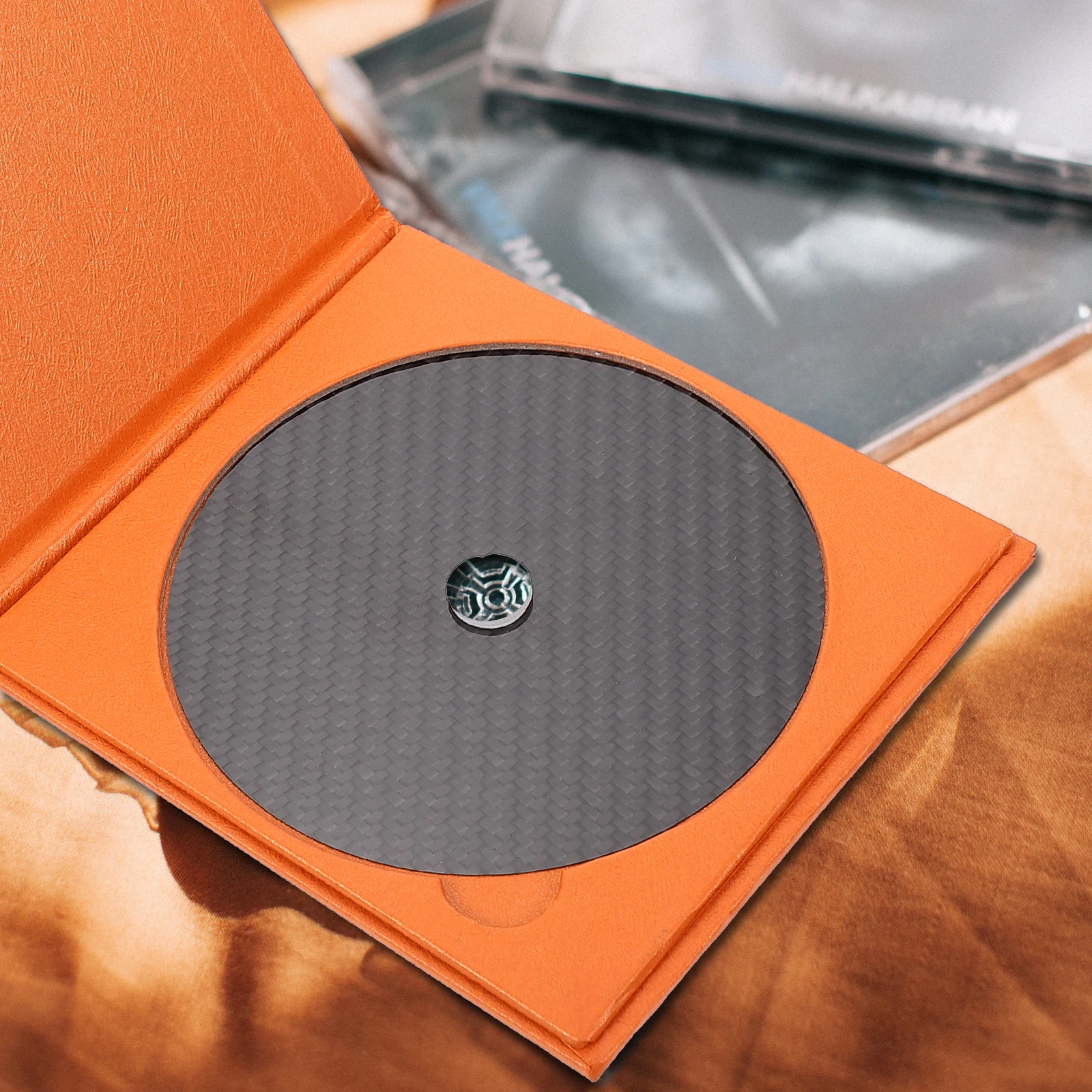 

Carbon Fiber CD Platter Mat Vibration Reduction Turntable Disc Protection Sound Quality CD Tuning Pad Practical Gift Compact