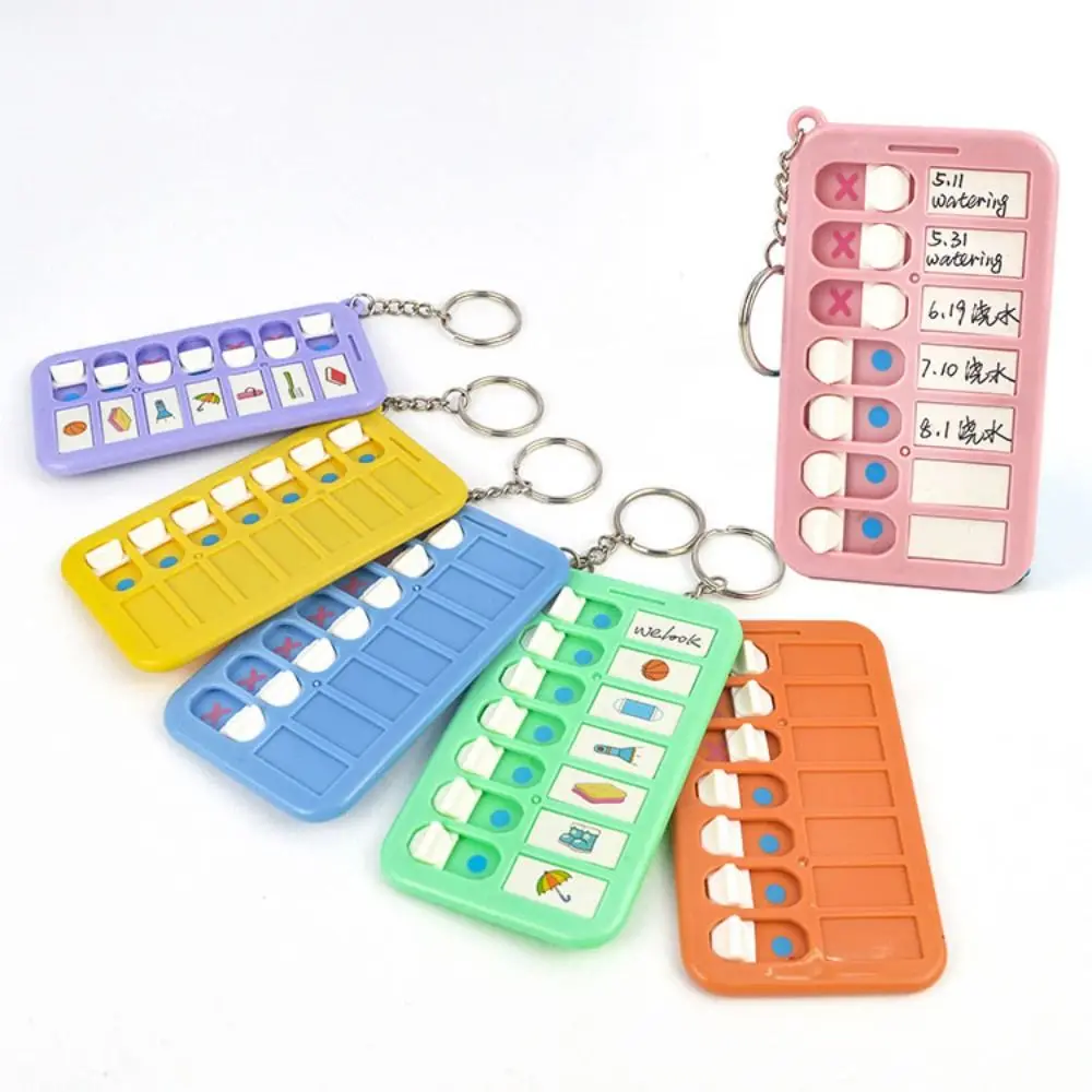 Self-disciplined Good Habit Punch Card Detachable Schedule Memo Self-discipline Punch Card Plastic Keychain Table Artifact