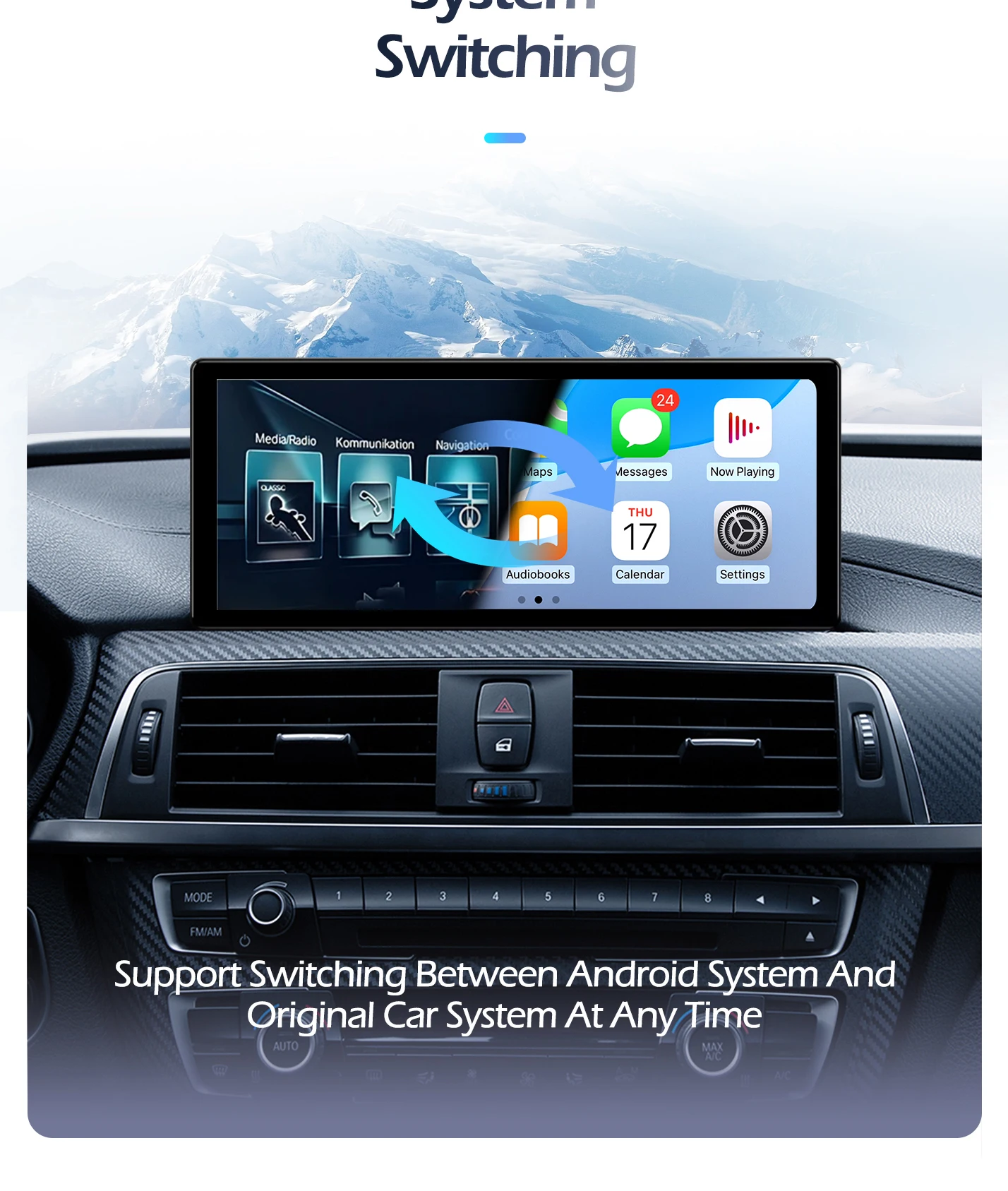 Android 15 for BMW 7 SERIES F01 F02 2009 - 2018 CIC NBT System 12.3 '' GPS Navi 4G Carplay  BT Car Radio Audio Multimedia Player