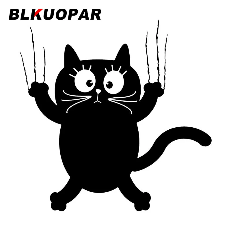 BLKUOPAR Cat Lying On The Glass And Sliding Down Shocked Face Animals Car Stickers Personality Decal Windows Trunk Decoration