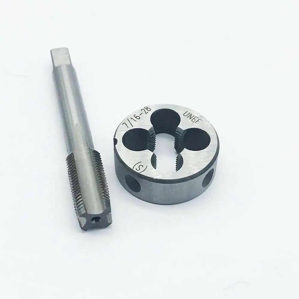 

7/16"-28, HSS UNF Machine Thread Tap And UNF Round Thread Die Right Hand