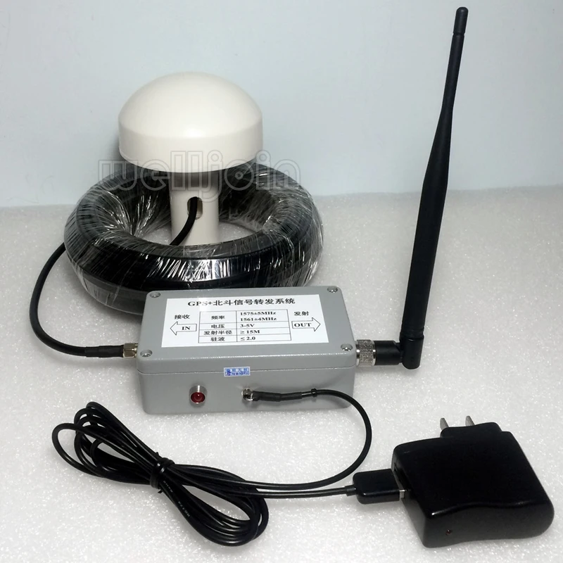 

Indoor GPS Signal Repeater Amplifier Transfer L1 BD2 Full Kit With 15M Mushroom Receiving Antenna