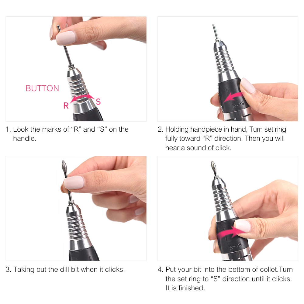 30000RPM Electric Nail Drill Machine Professional Black Pedicure Nail Sander Tools 35W Manicure Machine With 1 Set Nail Drill