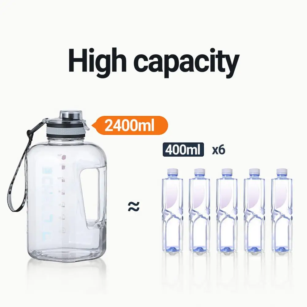 Fitness Water Cup  Practical Wear-resistant Reusable  Leakproof Lid Big Water Bottle for Hiking