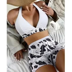 New Print Separate Swimsuits Tankini Set Female Swimwear 2024 Sports Beach Wear Two-Piece Bathing Suits Pool Women Swimming Suit