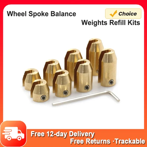Imagen 1 del producto Kits de recarga de pesas de equilibrio de radios de rueda de latón reutilizables para motocicleta, Kits de recarga de pesas de equilibrio de radios de rueda, paquete de 8, 12, 14