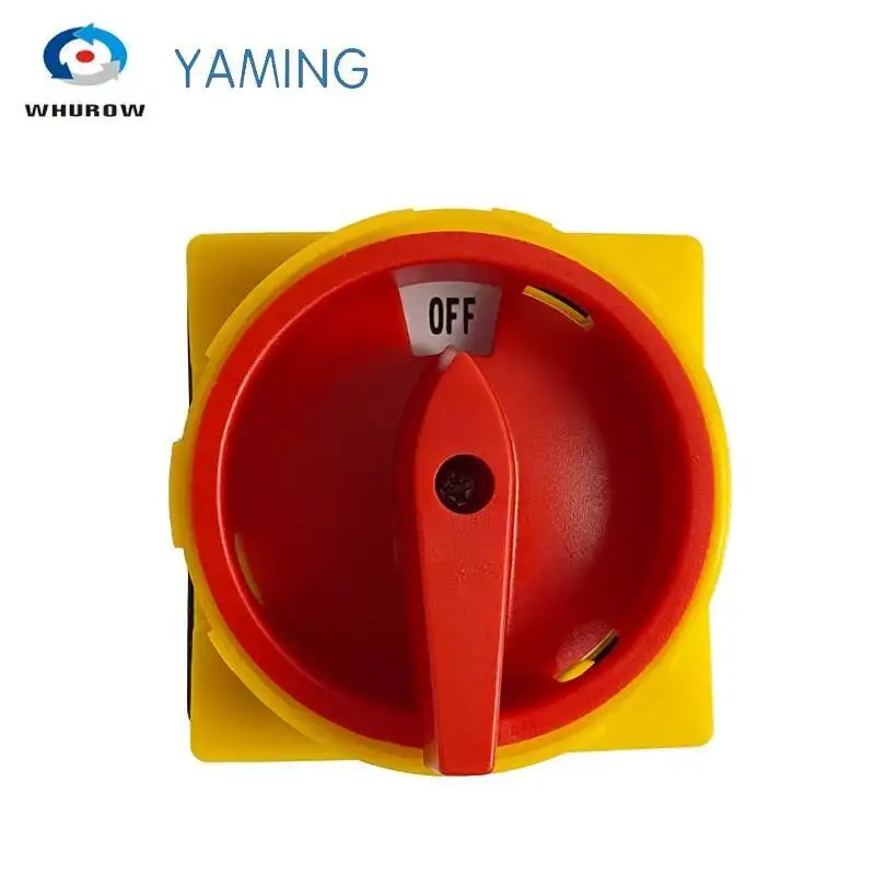 المعزل التبديل على الخروج 2 موقف 4P 25A نقل يدوي الروتاري قفل أحمر/أصفر كام تغيير محدد الصانع YMD11-25 #5