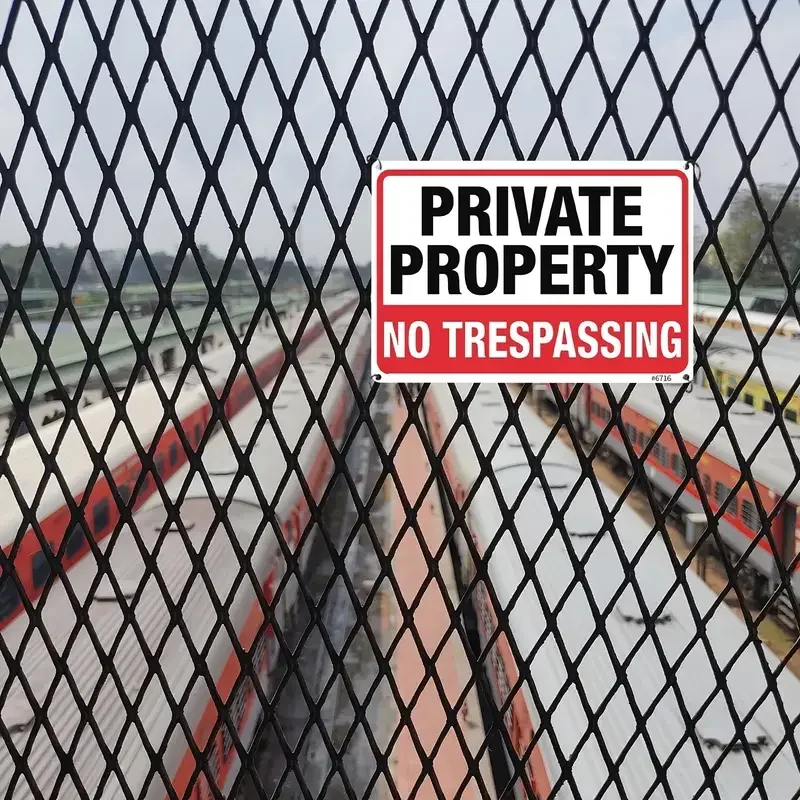 1pc Private Property No Trespassing Sign Metal Signs 20x30CM  Rust Free Aluminum, Indoor & Outdoor Use
