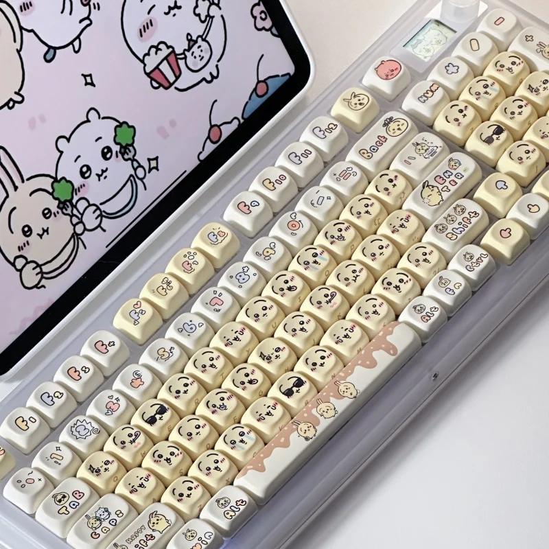 Imagem -03 - Cute Usagi Cartoon Keycaps Acessórios Teclado Mecânico Keycaps Bluetooth Personalizados 131 Chaves