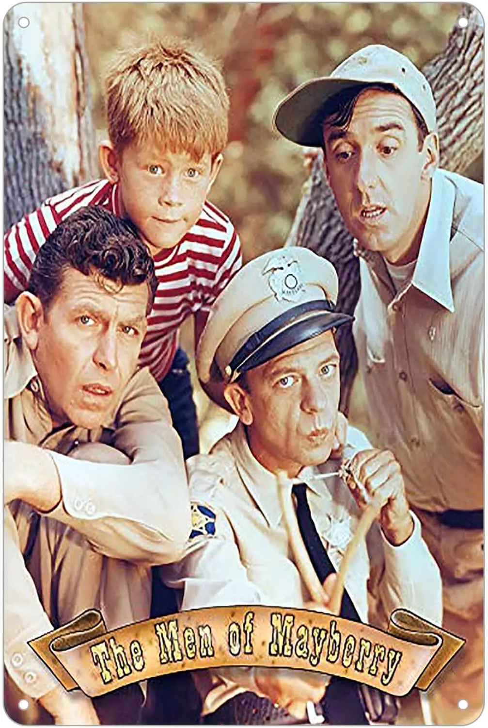 KENSILO Andy Griffith Show Men of Mayberry Cast Retro Classic TV Wall Art Decor Metal Tin Sign 8 x 12 inches