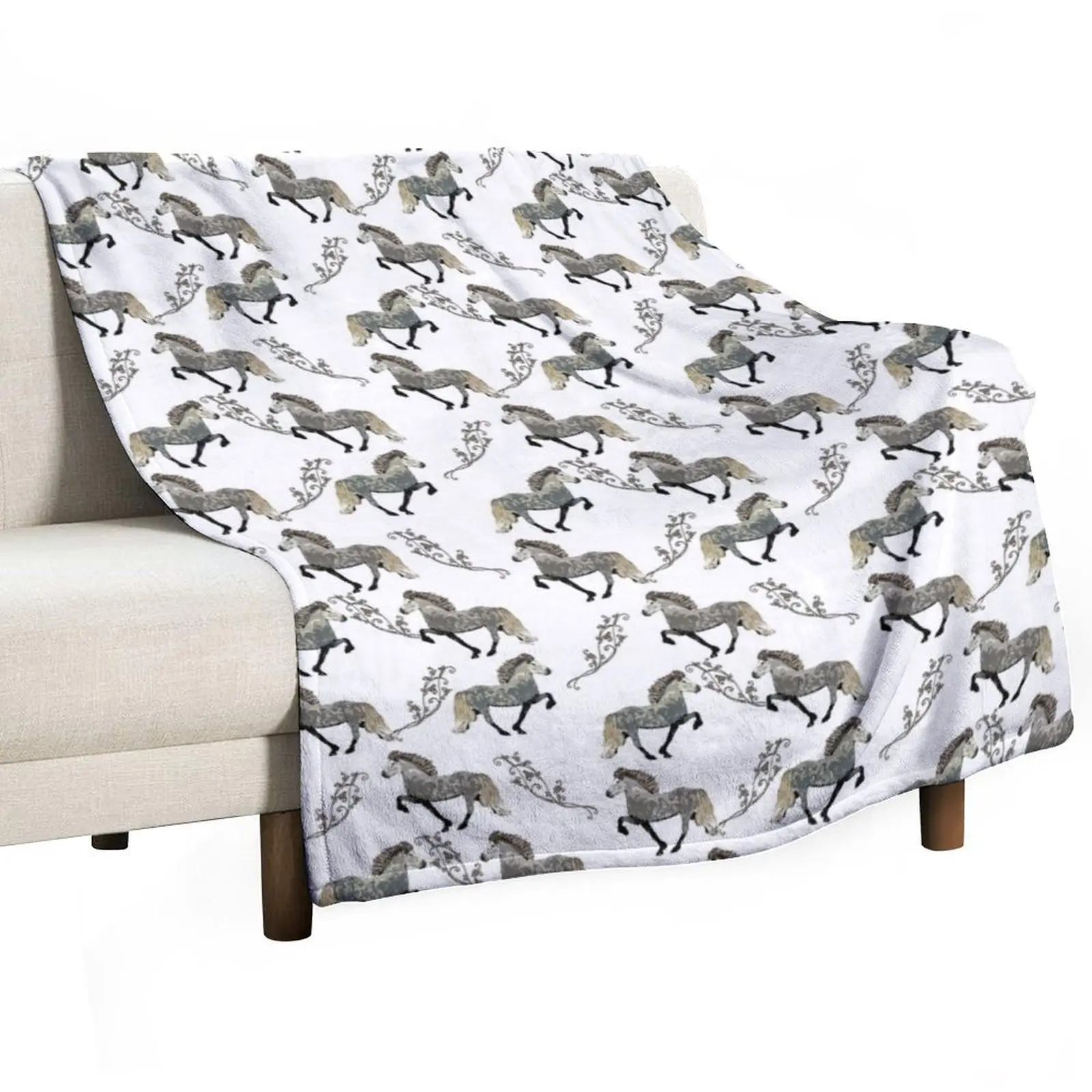 Astrid ~ Icelandic Horse Throw Blanket Weighted Beach Nap Polar Summer Blankets