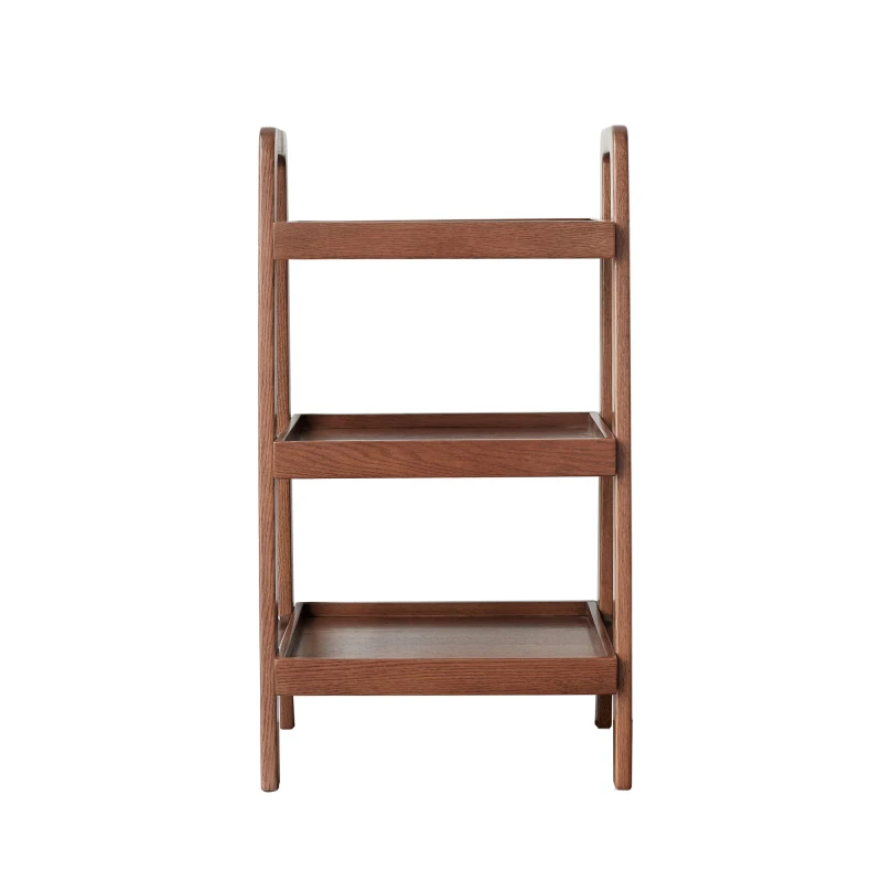 Walnut Color Oak Bench 3-Tier Beech Wood Shoe Rack Entryway Premium Storage Organizer For  Living Room Bedroom