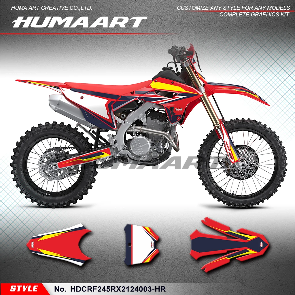 HUMAART Motorcycle Graphics Vinyl Decal for Honda CRF 250RX 450RX 2021 2022 2023 2024,  HDCRF245RX2124003-HR