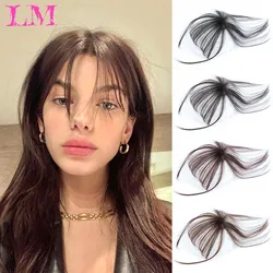 LM Black/Light Brown Clip In Hair Bangs Hairpiece Accessories Synthetic Fake Bangs Clip In Hair Extensions Clip In Hair Pieces