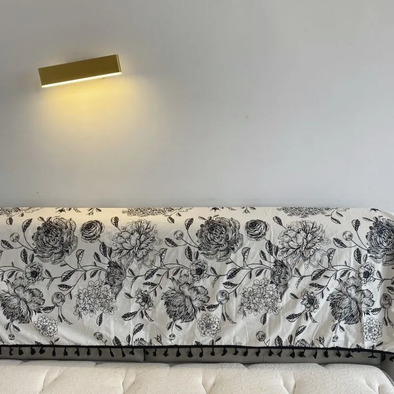 Bedroom Nordic Style Fully Enclosed Headboard Cover Cloth Retro American Style Headboard Cover Dust Proof Bedhead Cover ZG885
