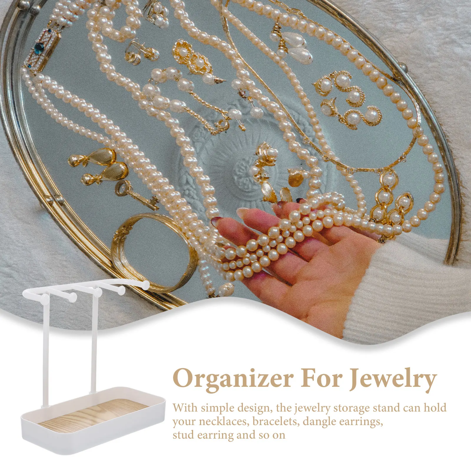 

Sturdy Jewelry Storage Stand ganizer Rack for Earrings Necklaces Bracelets Desktop Display Holder Smooth Home Supplies
