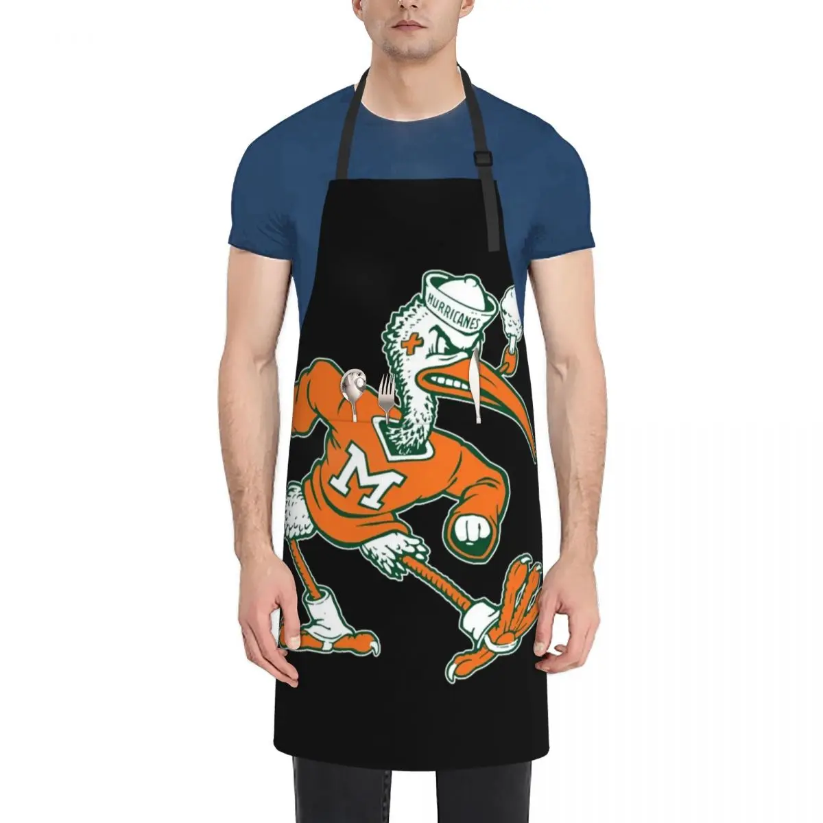 

Vintage Sebastian Mascot of Univ. of Miami Mascot T-Shirt Apron women's kitchens Kitchen Things with personal logo Apron