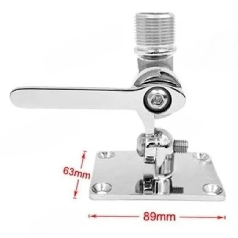 Stainless Steel Adjustable Marine for VHF Very High Frequency Radio Walkie-talkie Antenna Base Bracket Hardware