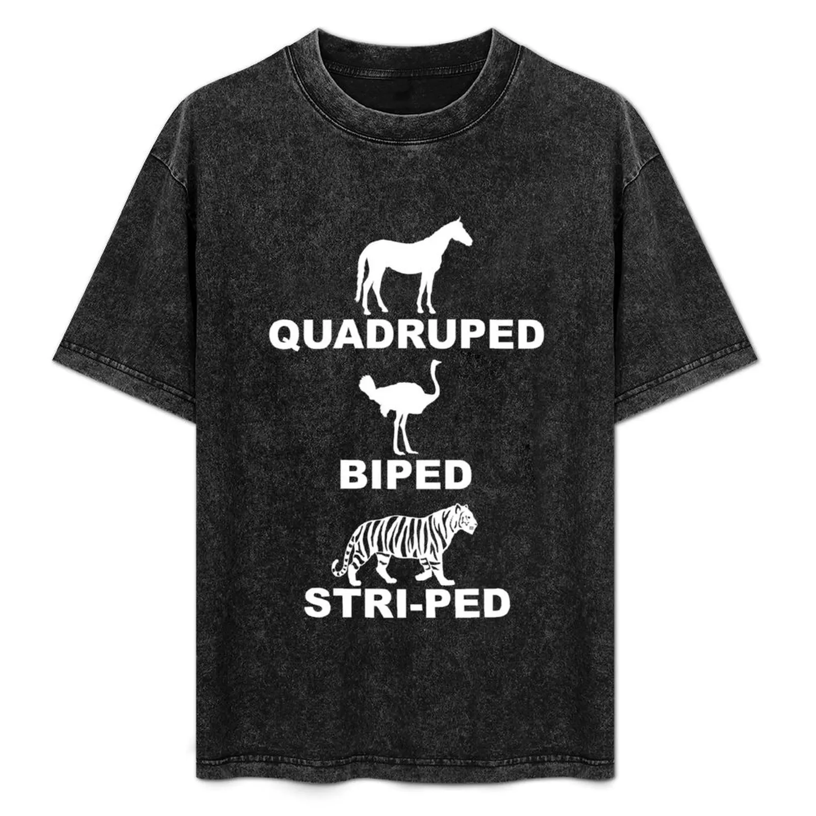 Quadruped Biped Stri-ped Funny Zoology Horse Ostrich Tiger T-Shirt boys animal print sublime mens graphic t-shirts big and tall