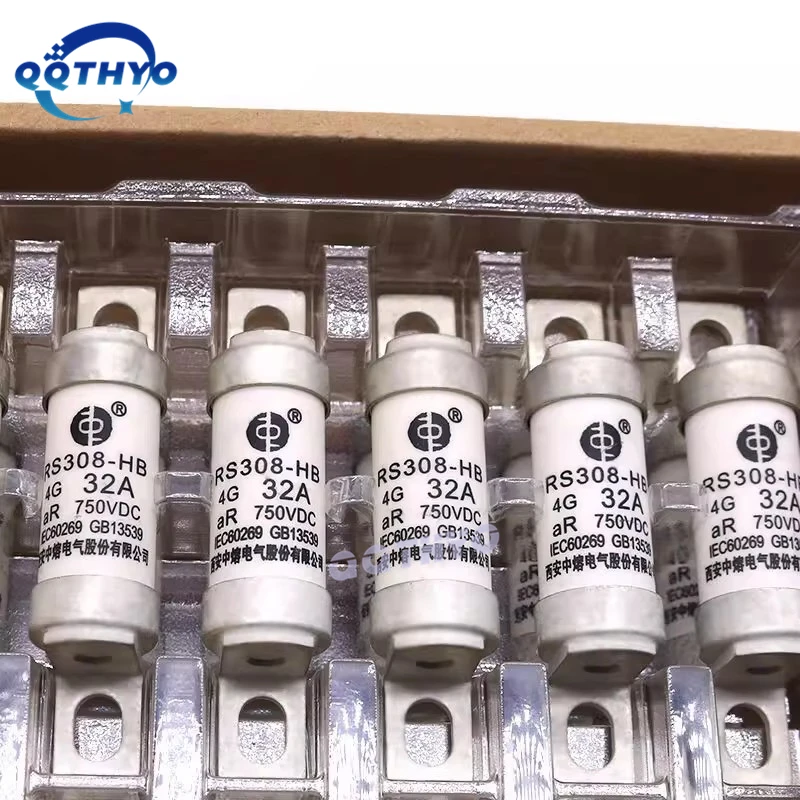 10Pcs/lot New Energy Vehicle Fuses RS308-HB 4G 10A 16A 20A 25A 32A 40A 50A 63A 80A 100A aR 750VDC Molten Core Fuse