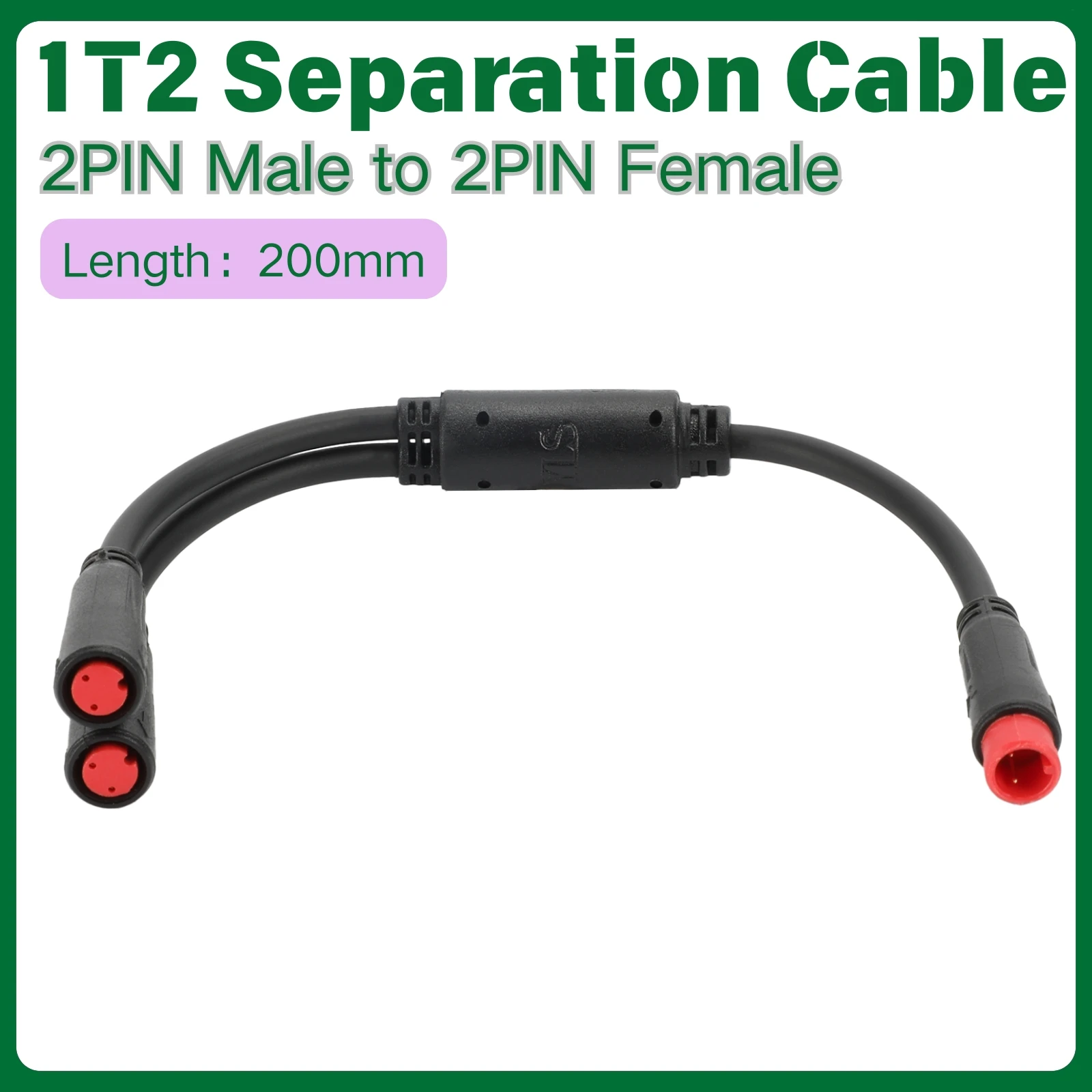 1Pcs Y Splitter E-bike Cable 1 Male to 2 Female 2 3 4 5 6 Pin Electric Bicycle Plug for Scooter Brake Signal Sensor  20cm