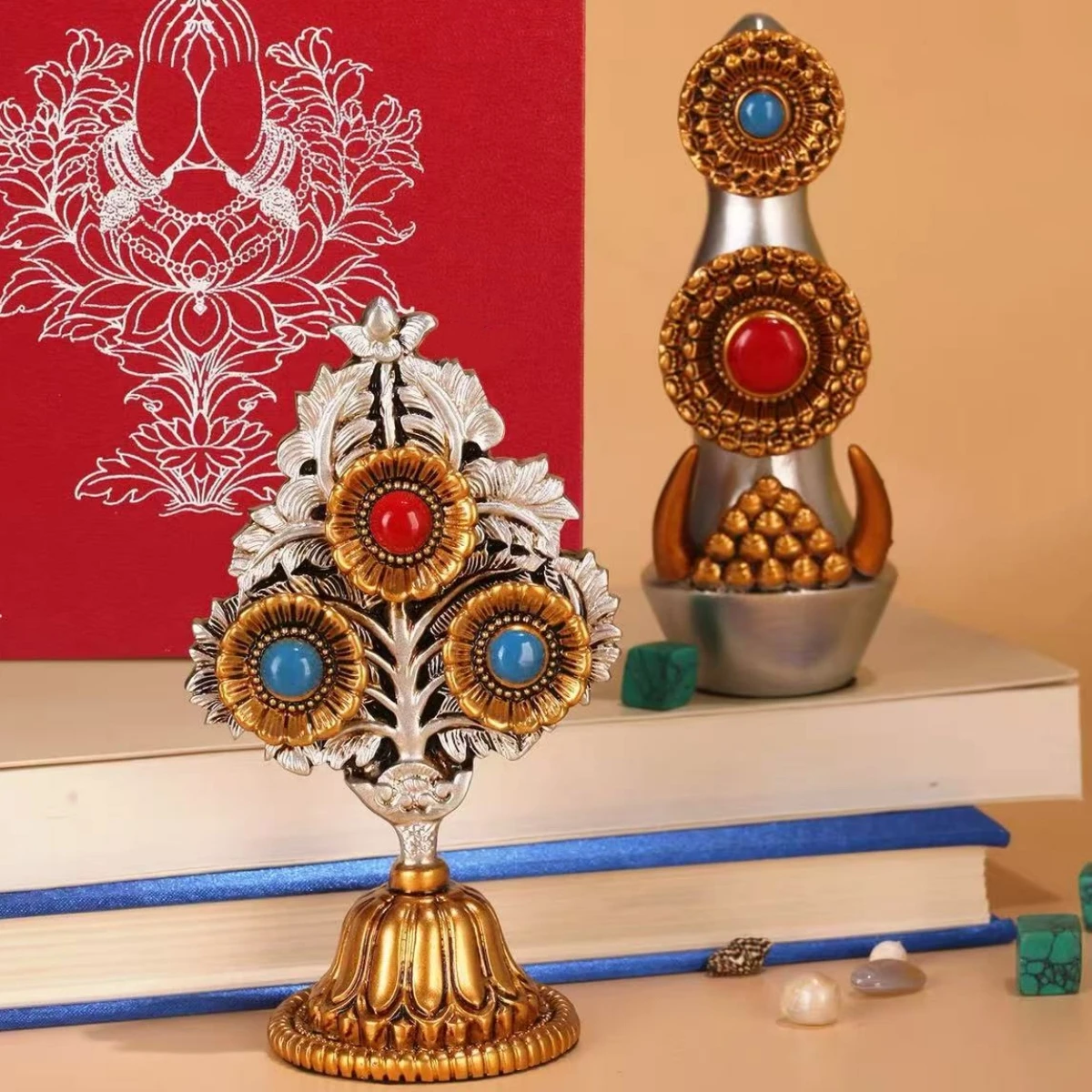 

Buddhist Resin Troma Tsokpa Butter Flower,Tibetan Painting Eight Auspicious Sacrificial Altar,Buddhist Item Religious Decorative