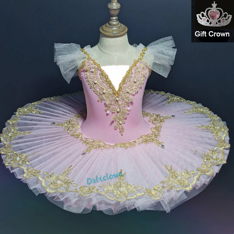 Girl Professional Ballet Tutu Tulle Dress White Blue Pink Gymnastics Leotard Diamond Dance Costume Ballet Leotard Girl Ballerina