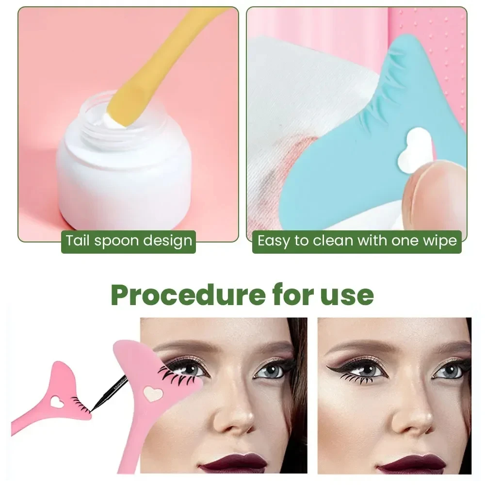 Silicone Eyelash Assist Device Eyeliner Stencils Eyeliner Assistant Waterproof Eyelash Fitting Applicator Woman Makeup Tools