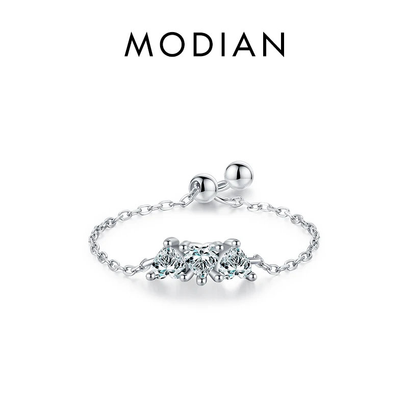 Women's 925 Sterling Silver Adjustable Heart Flower Link Ring