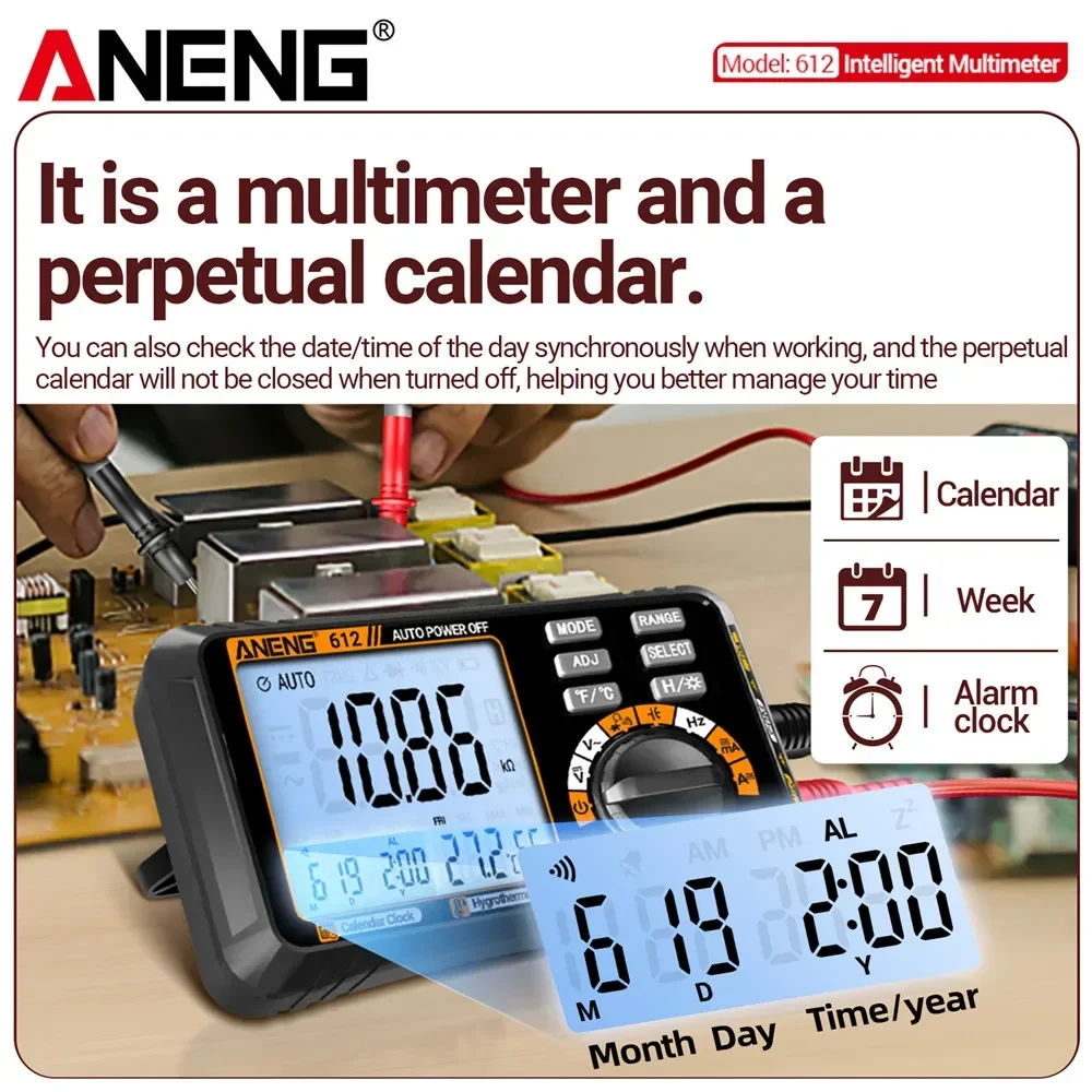 ANENG 612 Multimeters  Smart Digital AC/DC Current Voltage Capacitance Professional Measurement Multimetro Test Tools