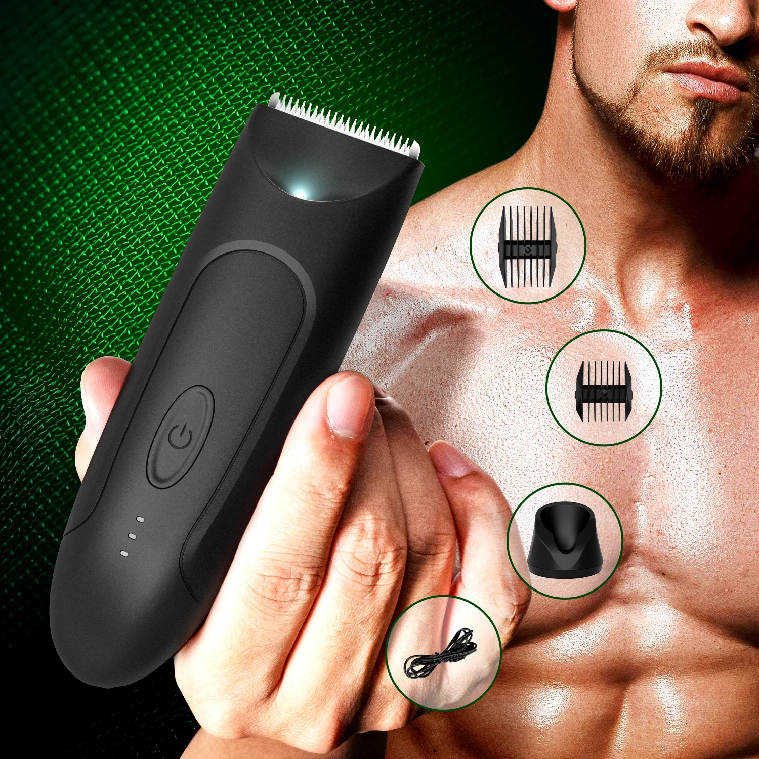 男性用電動ボディシェーバー。充電式で防水。ひげや股間のムダ毛 - Men'S Grooming Hair And Body Wash のレビューと価格