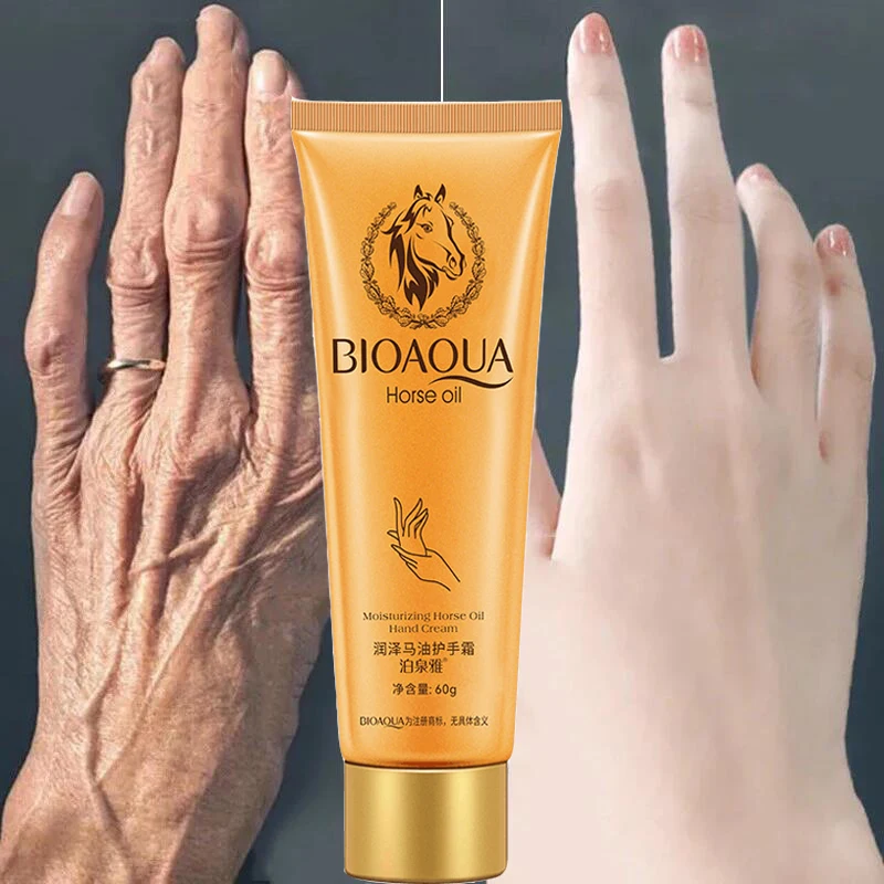 Horse Oil Wrinkle Removal Hand Cream Anti-crack Moisturizing Whitening Repair Hand Lotion Anti-Aging Nourishing Smooth Skin Care