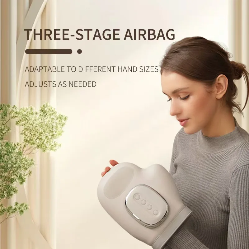 Airbag Compression Vibration Hand Glove Massager, Electric Device for Finger Wrist, Portable Carpal Tunnel Relief Tool