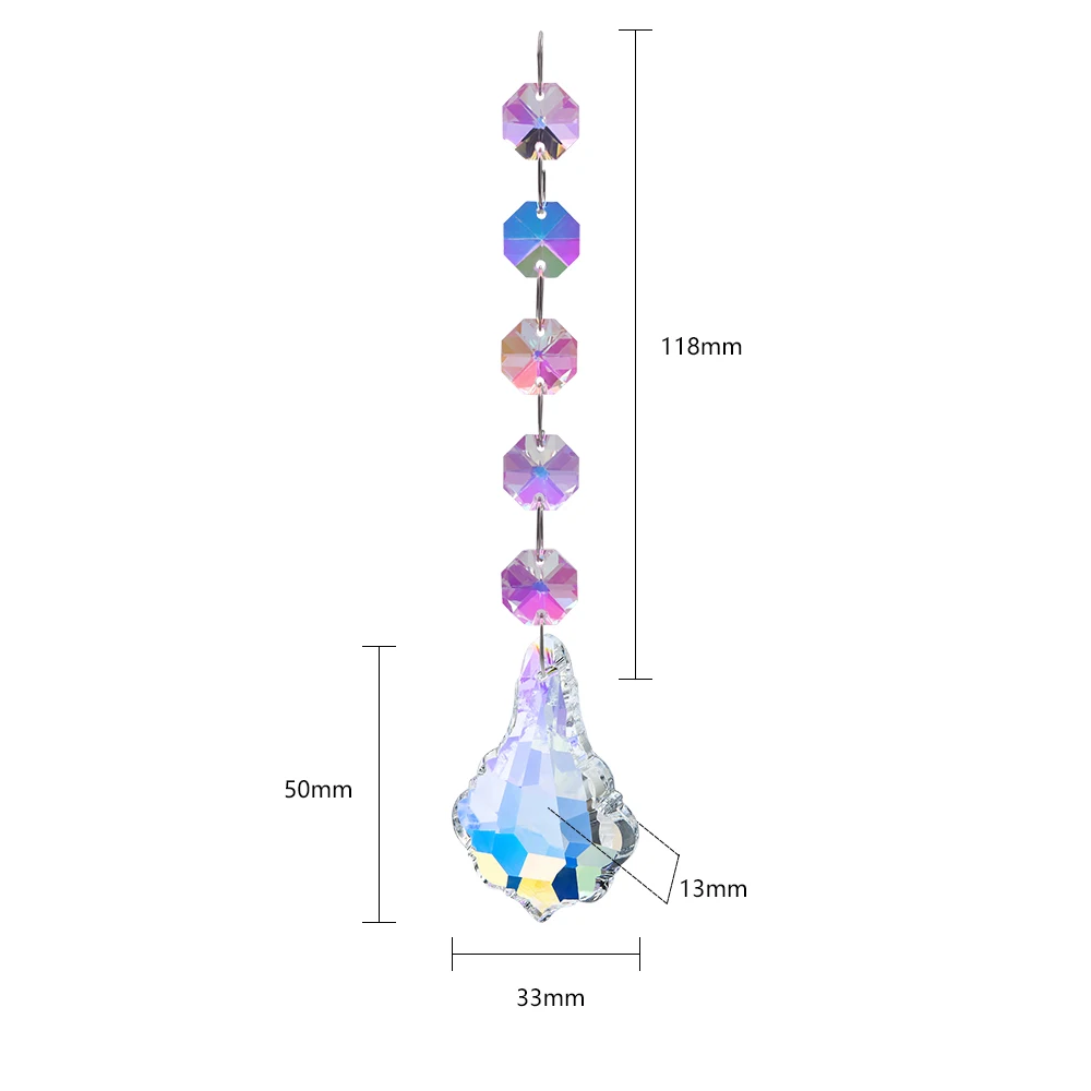 1Lot 50mm Crystal Sun Catcher Prisms Pendant Octagon Beads Dream Catcher Rainbow Chaser Hanging Drop Home Garden Decoration