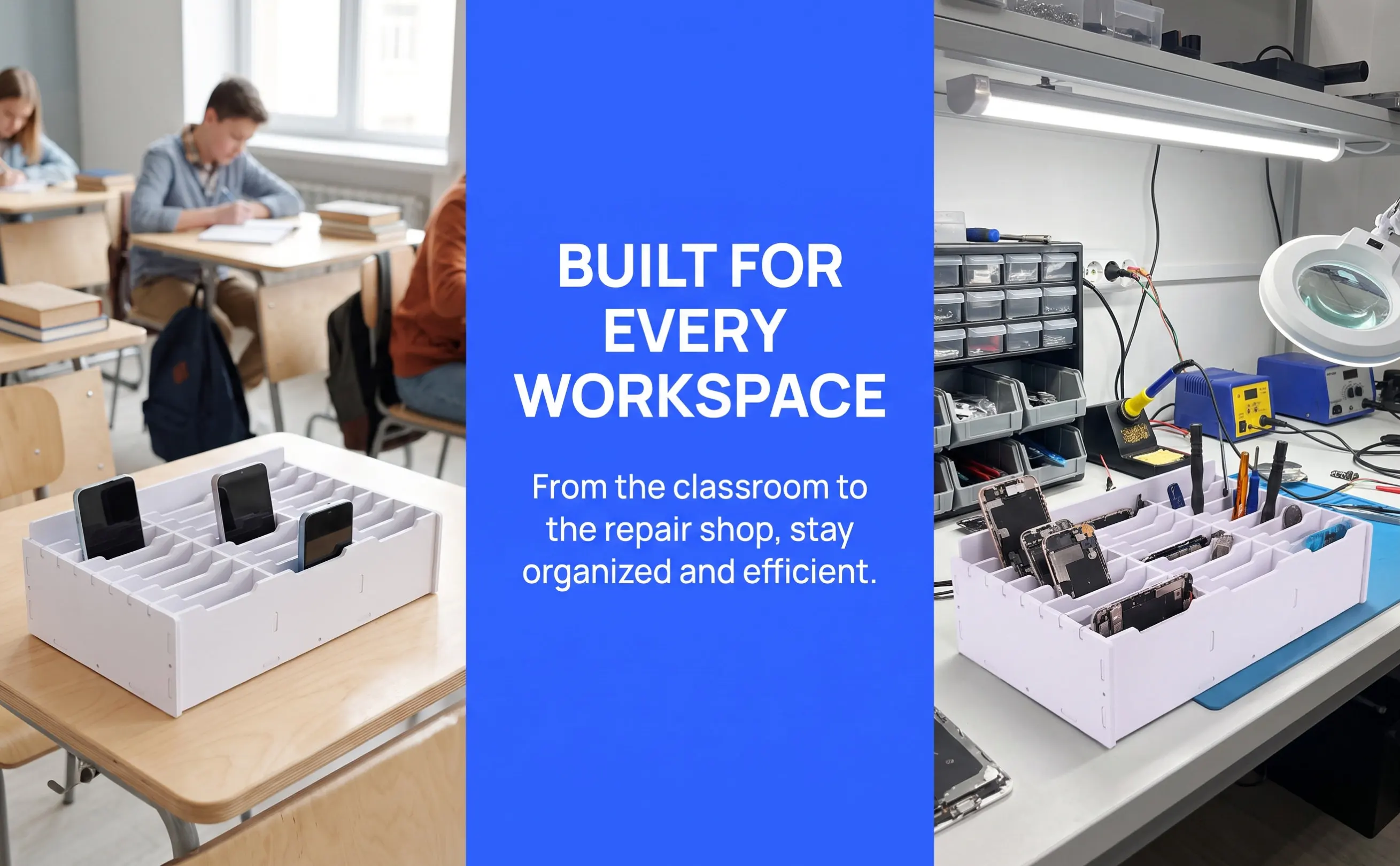 Desk Organizing Box Holder For Office Storage Education 24-Grid Desktop Mobile Phone Educational Institutions Offices