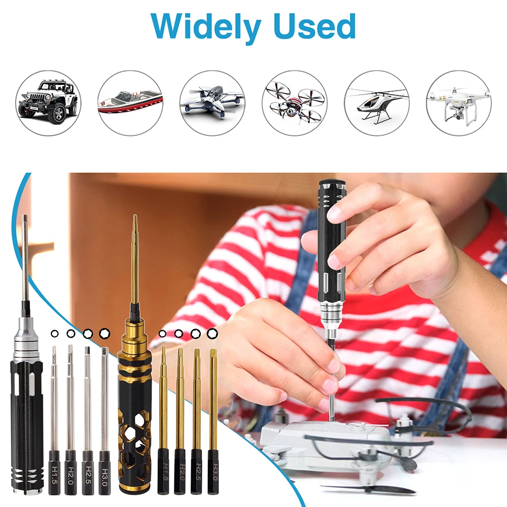 9IMOD RC Hex Driver Set Metal Screwdriver Tool Hex Wrench Set RC Repair Tools Kit RC Hexagon Wrench Repair Tools for FPV Drone