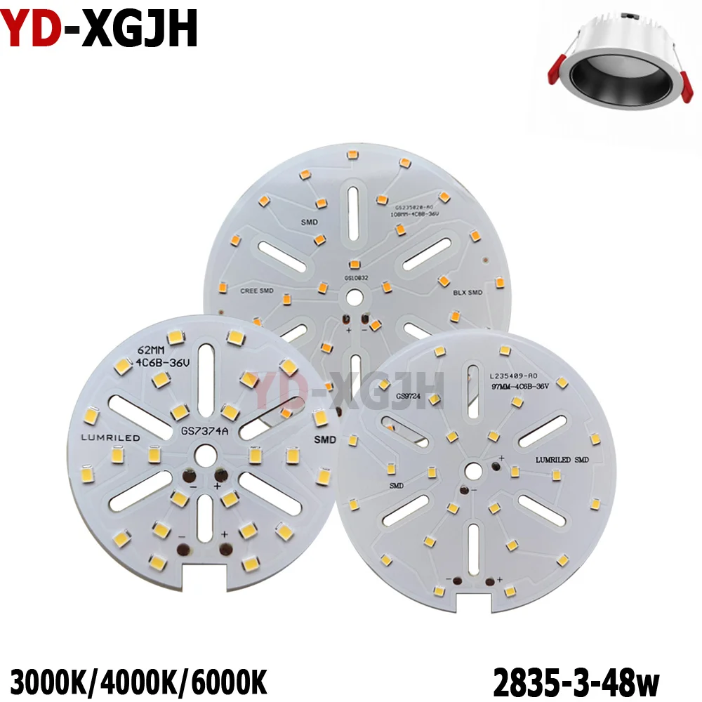 

10PCS 3W 5W 12W 15W24W30W32W40W48W SMD2835 LED bulb lamp source, PCB aluminum plate board,diy downlight, Ceiling round light