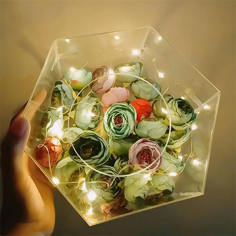 TaNeHaKi Supporto per torte in acrilico, 2 pezzi, rotondo, riempibile per torte, in acrilico, trasparente, riempibile con catena di luci a LED, matrimonio, compleanno, festa