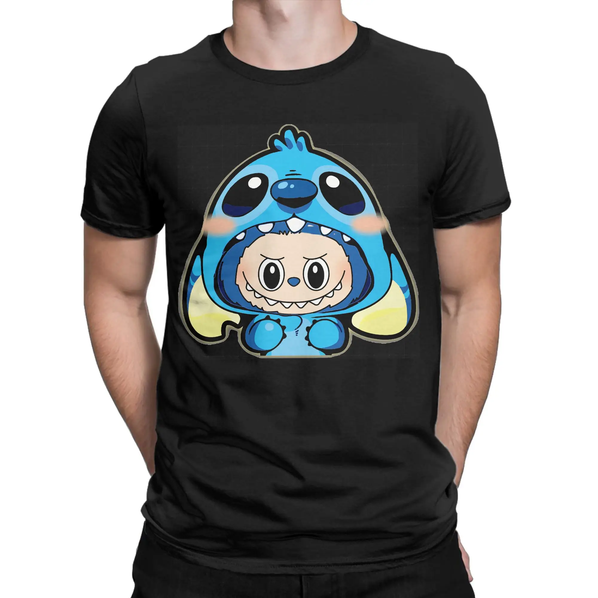 

Labubus As Stitch (2) футболки мужские модные футболки из 100% хлопка с круглым вырезом футболка с короткими рукавами одежда подарок на день рождения