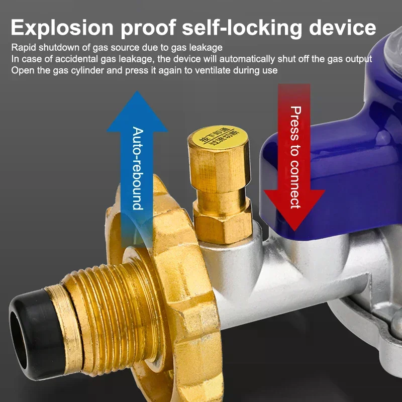 Home Use Tanks Pressure Regulator With Gauge Safe Explosions Proof Valves Low Pressure Valves For Cooking