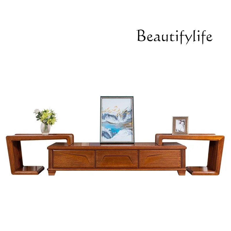 

vV Solid wood TV cabinet floor cabinet, begonia wood modern Chinese floor cabinet video cabinet, living room furniture