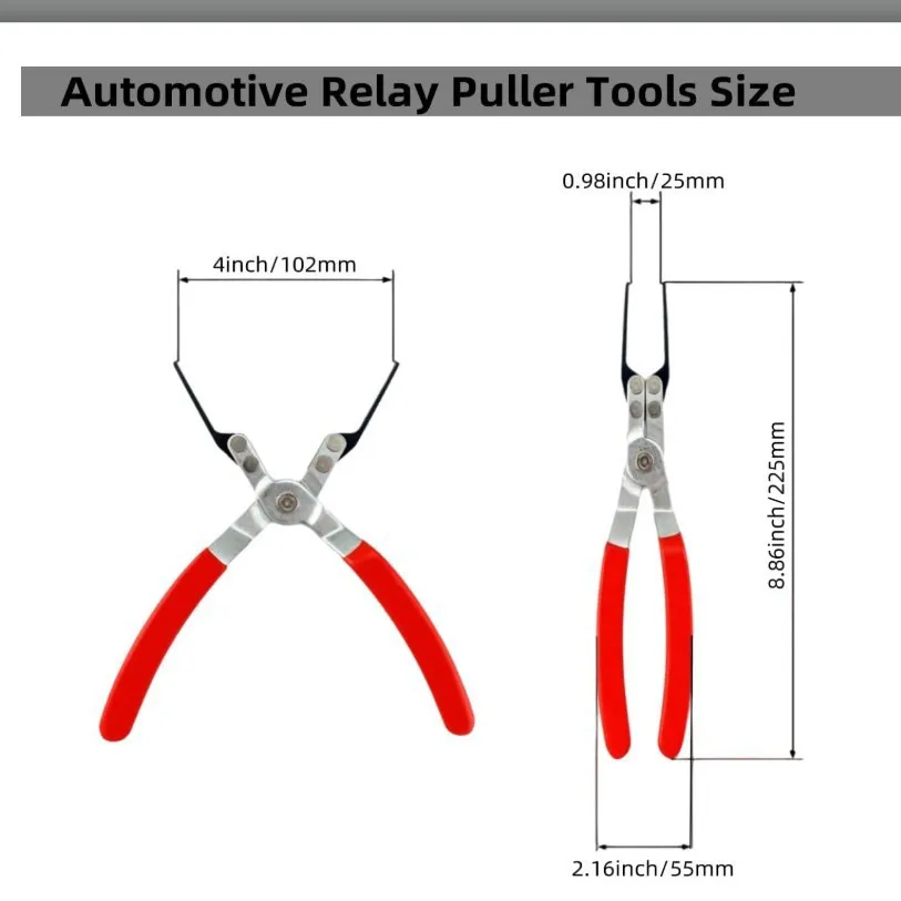 6Pcs Auto Electrical Removal Tool Kit, Relay Pulling Plier, Red IC Extractor, 4Pcs Car Fuse Pullers Automotive Repair Tools