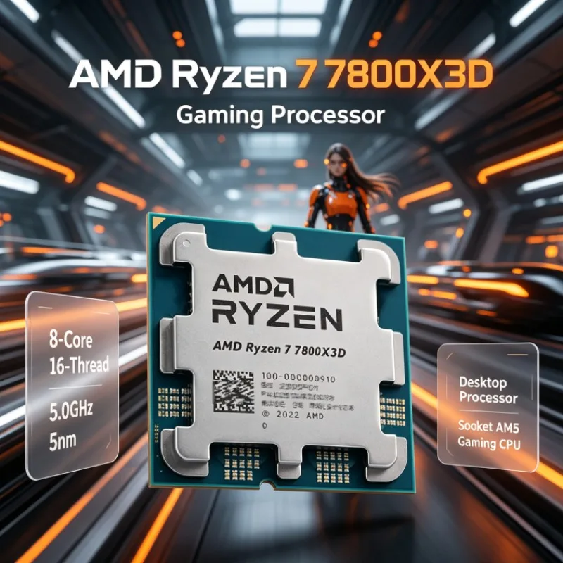 AMD R7 7800X3D Ryzen 7 Processor 96M Cache 5.0GHz 8 Cores 16 Threads Socket AM5 5nm 100-100000910