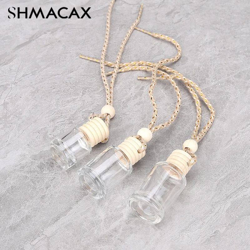 5/8/10ML Car Hanging Glass Bottle Air Freshener Empty Bottle Aromatherapy Pendant Diffuser Car Decoration Aromatherapy Ornament