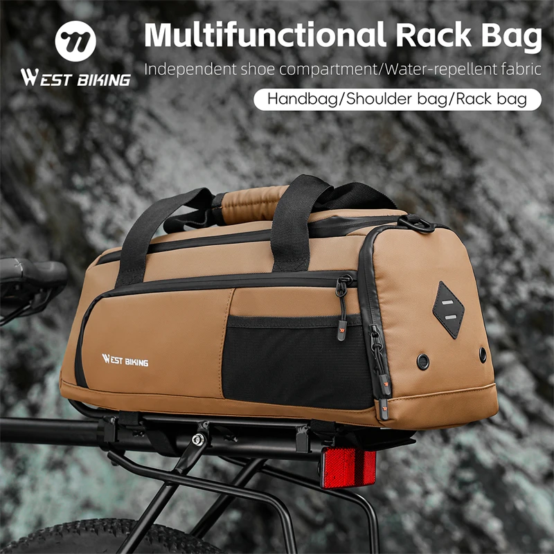 

Bicycle Rear Bag 13L Waterproof MTB Road Bike Carrier Pouch Trunk Bag Luggage Pannier Back Seat Large Capacity Bicycle Bag